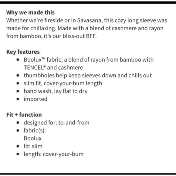 Lululemon Cabin Yogi Long Sleeve Tunic Sweater Sz 2 Black Knit Thumbholes Capsul - Picture 7 of 9